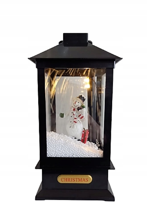 LAMPION ŚWIĄTECZNY LED POZYTYWKA RUCHOMY ŚNIEG BAŁWAN
