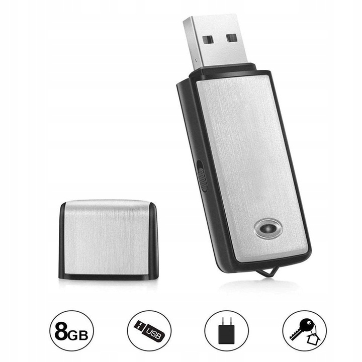 Mini Dyktafon szpiegowski podsłuch PENDRIVE ukryty rejestrator głosu USB