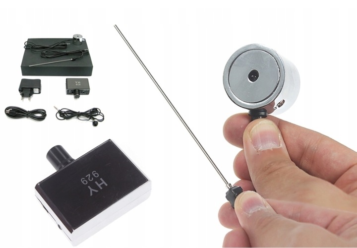 PODSŁUCH PRZEZ ŚCIANY DO 35CM DETEKTOR WYCIEKÓW ZAPIS NA KARTĘ PAMIĘCI SD