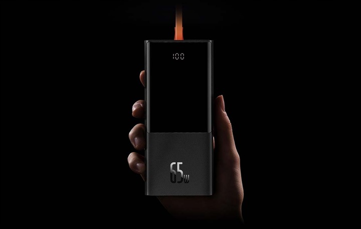 BASEUS DUŻY POWERBANK ELF ŁADOWARKA 20000MAH PD USB-C KABEL USB-C 65W LED