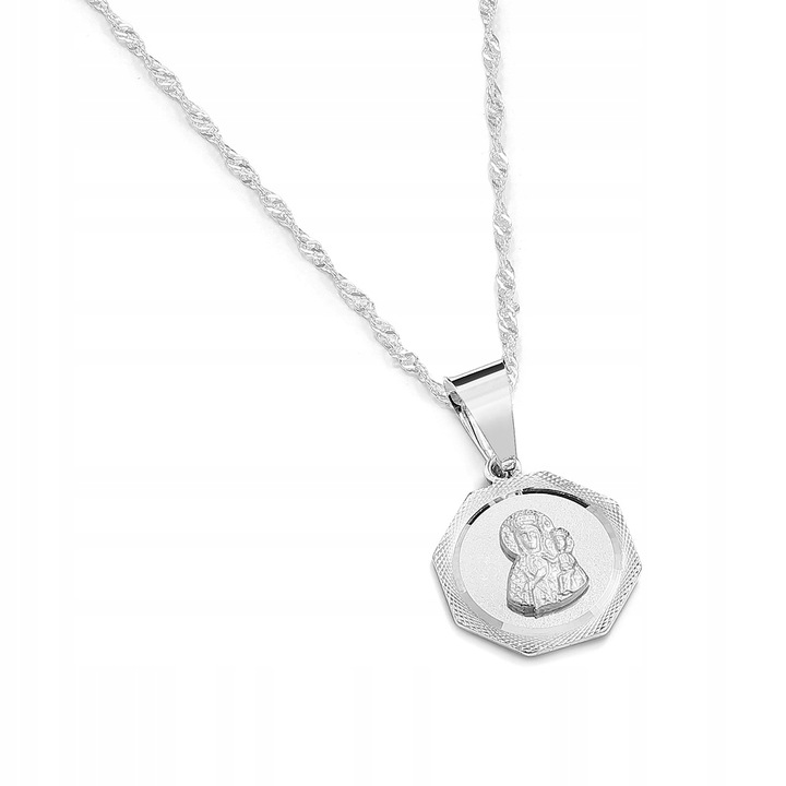 ŁAŃCUSZEK SREBRNY SINGAPUR 925 MEDALIK D356 CHRZEST 45CM