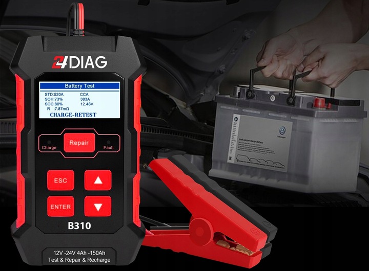 TESTER DO AKUMULATORÓW PROSTOWNIK B310 12V 24V 10A