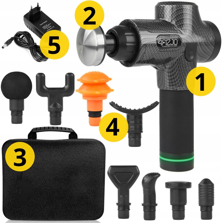 PISTOLET DO MASAŻU MASSAGE GUN+GŁOWICA PODGRZEWANA