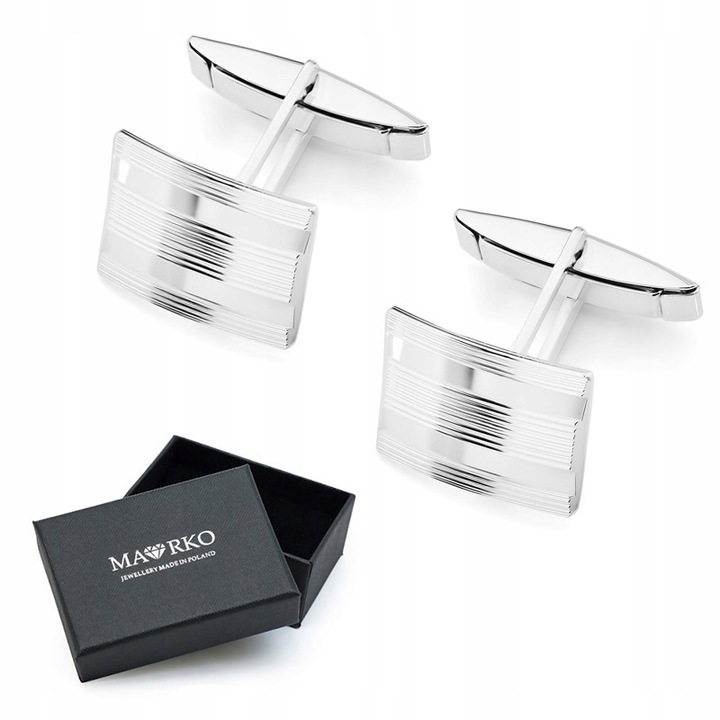 SREBRNE SPINKI Do Mankietów w Koszuli pr 925 Eleganckie Diamentowane