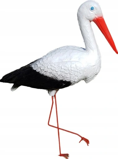 BOCIAN FIGURKA OGRODOWA PTAK WBIJANY STOJĄCY DEKORACJA ZEWNĘTRZNA DO OGRODU