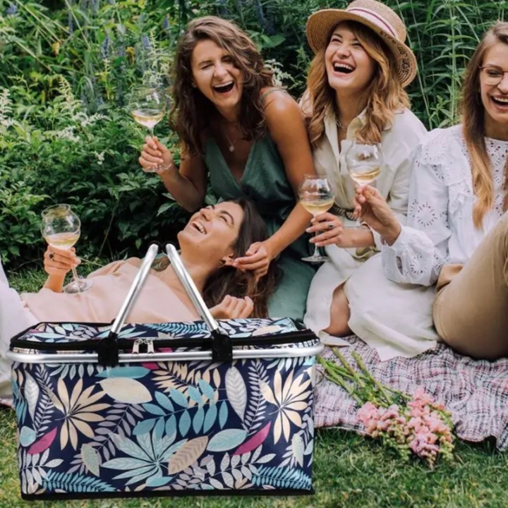 KOSZ PIKNIKOWY KOSZYK TERMICZNY NA PIKNIK ZAKUPY SKŁADANY TORBA DUŻY