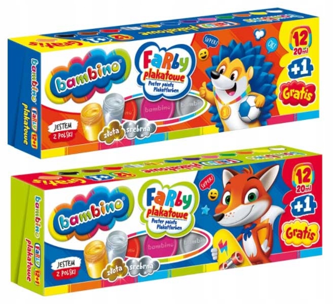 BAMBINO FARBY PLAKATOWE 12 KOL + 1 20 ML