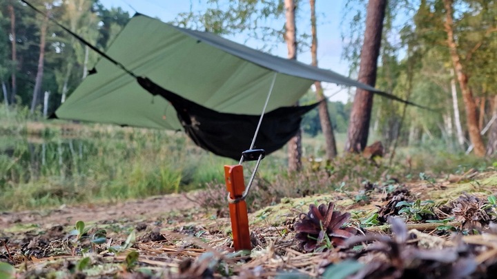 Płachta biwakowa wodoodporna turystyczna Bushmen Easy Tarp 3 x 3 m Green