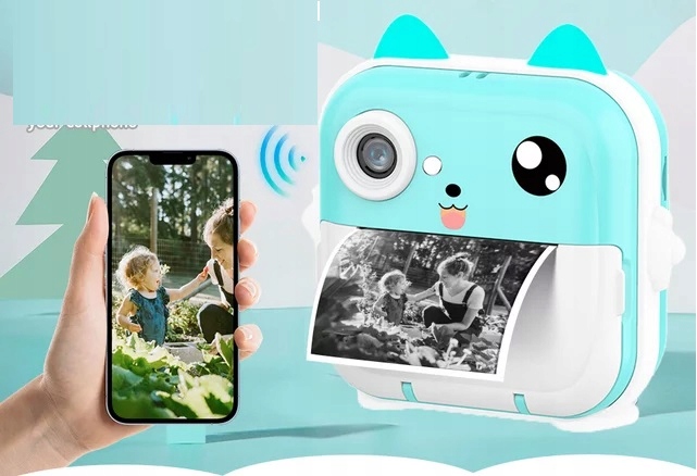 APARAT CYFROWY NATCHMIASTOWY Z DRUKARKĄ DLA DZIECI GRY ROLKI N