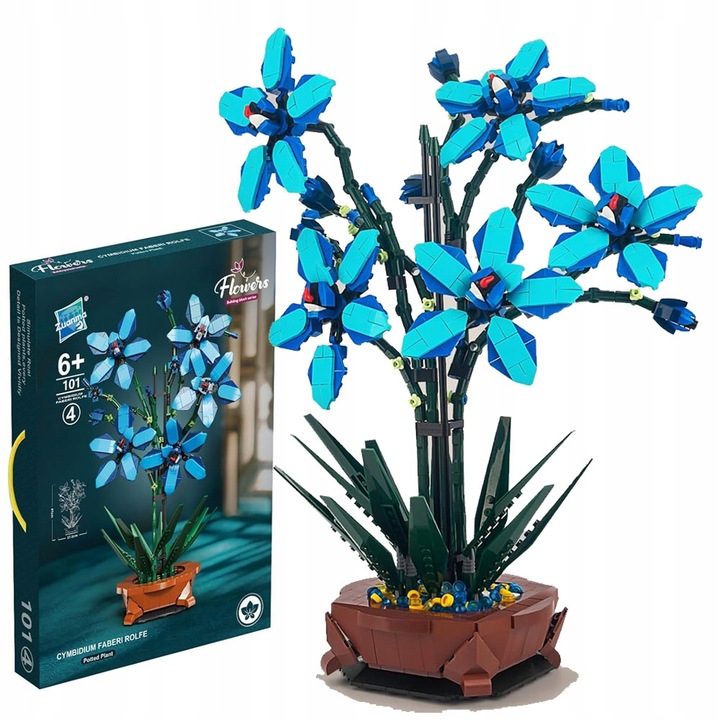 KLOCKI KWIATY BUKIET KONSTRUKCYJNE KREATYWNE PREZENT DLA NIEJ 1097ELEMENTÓW