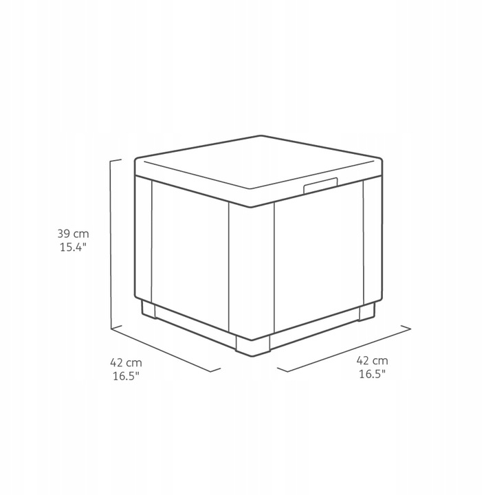 Siedzisko z poduszką Keter Cube brązowe z funkcją schowka wygodne odporne