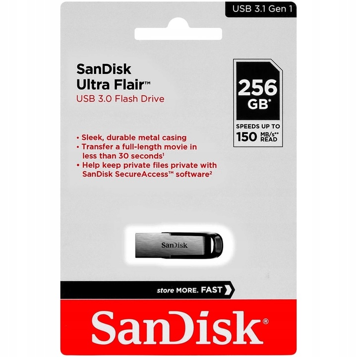 SanDisk PenDrive Ultra Flair 256GB 150MB/s USB 3.0 Najszybszy