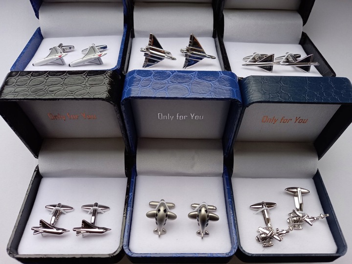 Spinki do mankietów EXC Złote z Białą Masą Perłową