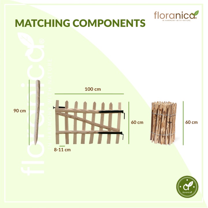 PŁOT DREWNIANY ogrodzenie leszczynowe - dł. 10 m x wys.60cm, rozstaw 4-6 cm