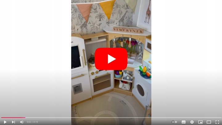 DUŻA DREWNIANA KUCHNIA INTERAKTYWNA XXXXL Z OŚWIETLENIEM LED - 50 ELEMENTÓW