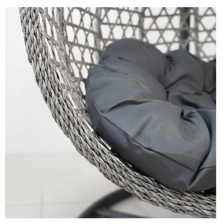 KOSZ WISZĄCY PODWÓJNY DWUOSOBOWY KOKON HUŚTAWKA SZARY ARUBA