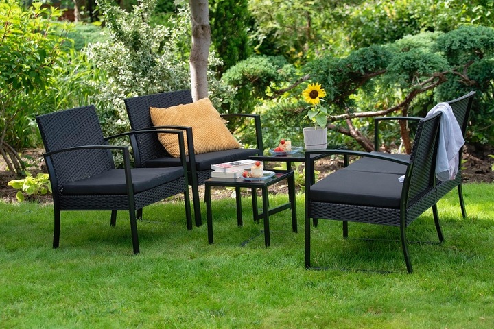 Zestaw mebli ogrodowych RODOS 5 elementów kanapa 2 fotele 2 stoliki