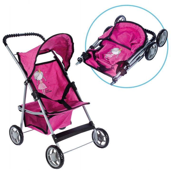 SPACERÓWKA WÓZEK DLA LALEK SPACEROWY SKŁADANY LEKKI STABLINY KSIĘŻNICZNA