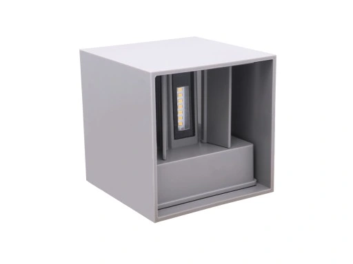 Kinkiet zewnętrzny LED 2x3W 3000K IP54 szary CUBE