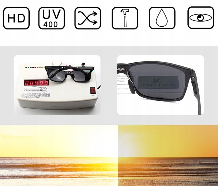 Okulary przeciwsłoneczne KINGSEVEN AVIATOR PILOTKI