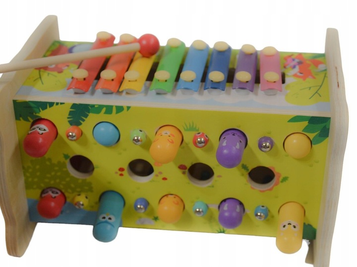 SORTER DREWNIANY WBIJAK KOSTKA CYMBAŁKI GRA UKŁADANKA KLOCKI MONTESSORI SOW