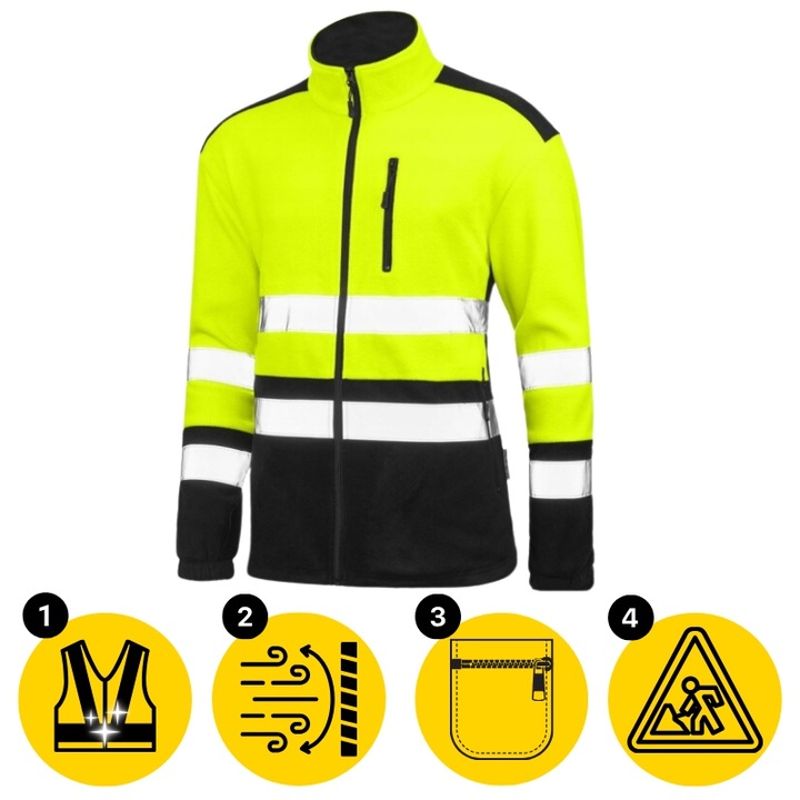POLAR ROBOCZY męski odblaskowy Bluza Polarowa męska ostrzegawcza Ocieplana