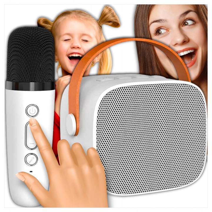 ZESTAW DO KARAOKE BEZPRZEWODOWY MINI GŁOŚNIK BLUETOOTH MIKROFON DLA DZIECI