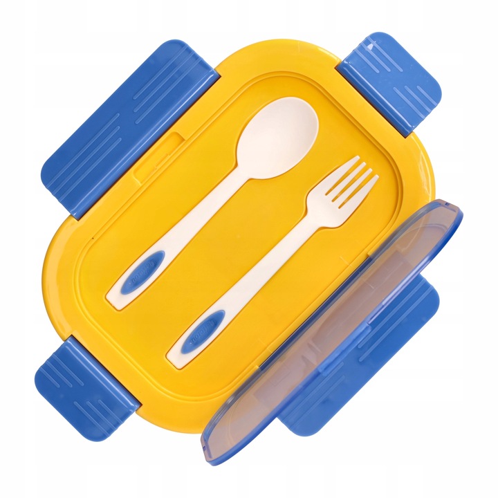 ŚNIADANIÓWKA LUNCHBOX 3 PRZEGRÓDKI SZTUĆCE LUNCH BOX POJEMNIK ŚNIADANIE