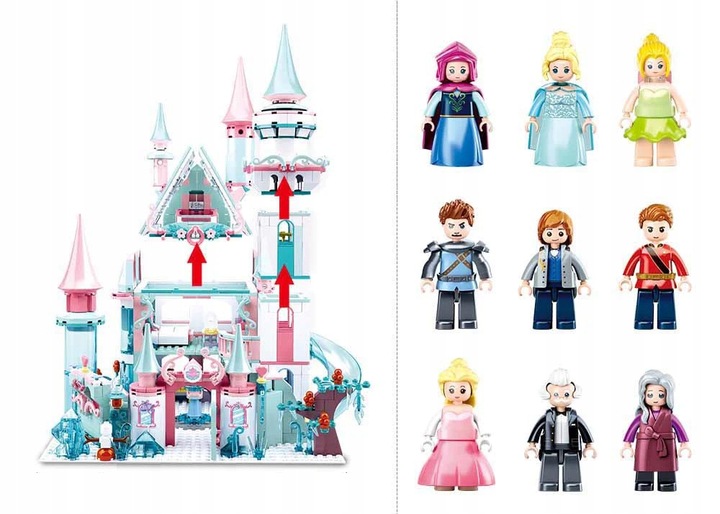 KLOCKI DLA DZIEWCZYNKI ZAMEK KRAINA LODU 1324 EL. ZESTAW KLOCKÓW PAŁAC