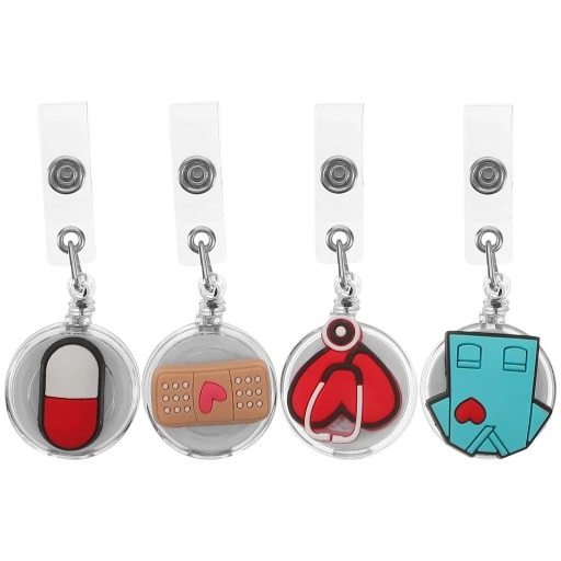 PIELĘGNIARKI ODZNAKA IDENTYFIKATOR KLIP UCHWYT NA NAZWISKO ROLKA 4 SZT