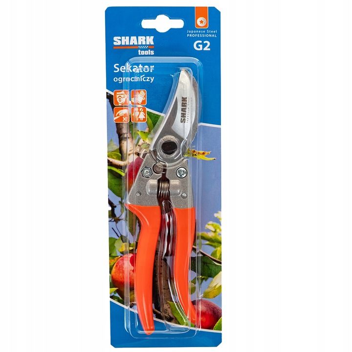 SEKATOR DO GAŁĘZI I KRZEWÓW OGRODOWY SHARK G2 RĘCZNY NOŻYCOWY 20,5 cm lekki