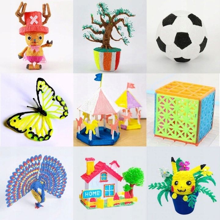 ZESTAW DŁUGOPIS 3D DLA DZIECI DRUKARKA + 110 METRÓW WKŁADU FILAMENTU GRATIS