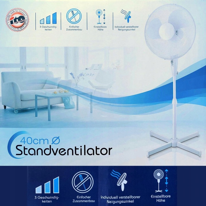 Wentylator podłogowy Ito 40CM Ventilator biały