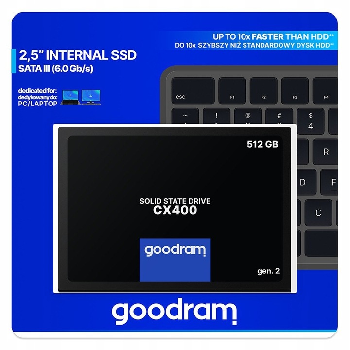 Dysk SSD Goodram CX400 Gen. 2 512GB 2,5" SATA III