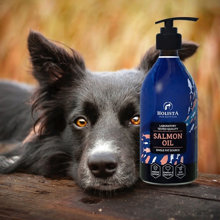 HOLISTA Olej z Łososia Atlantyckiego dla Psa Kota OMEGA 3 Salmon Oil 500ml