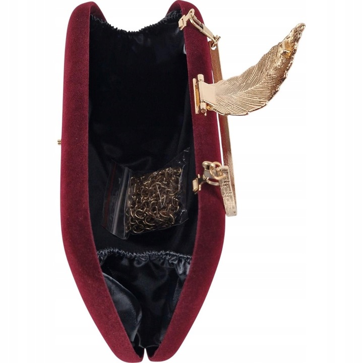 Torebka kopertówka puzderko wizytowa wieczorowa bordowa sylwester