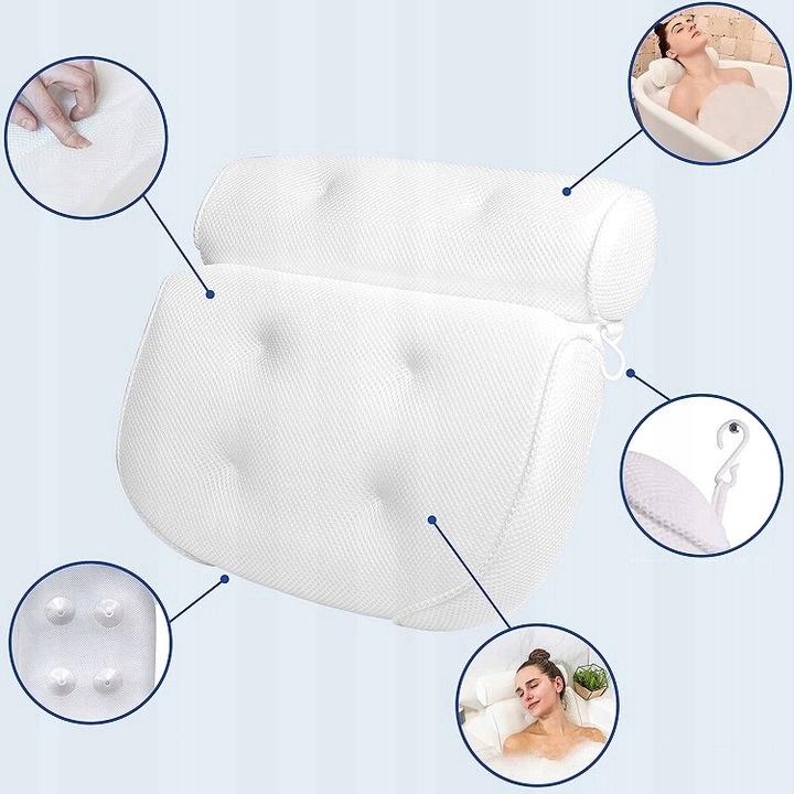 PODUSZKA DO WANNY KĄPIELI RELAKSACYJNA ZAGŁÓWEK KĄPIELOWA PODKŁADKA RELAKS