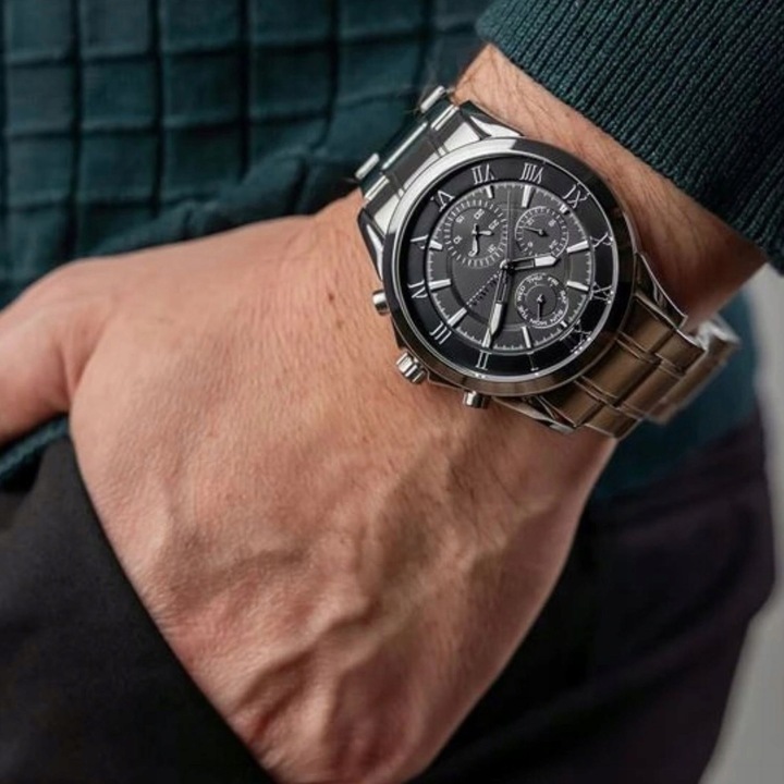 Zegarek męski Paul Lorens NEXTON multi-datownik SREBRNY stylowy BOX+ GRAWER