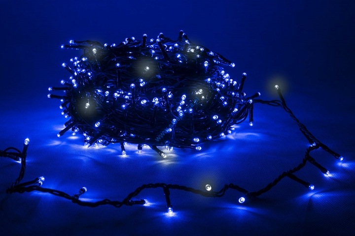 LAMPKI CHOINKOWE 1000 LED NIEBIESKI STAŁE + FLASH ZEWNĘTRZNE