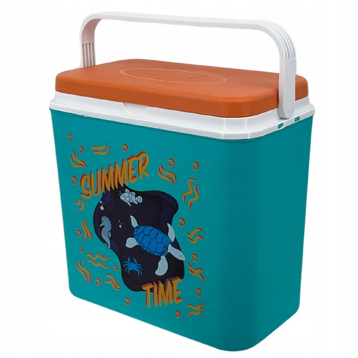 Przenośna LODÓWKA TURYSTYCZNA 24L na Wkłady Mrożące, SOLIDNY uchwyt