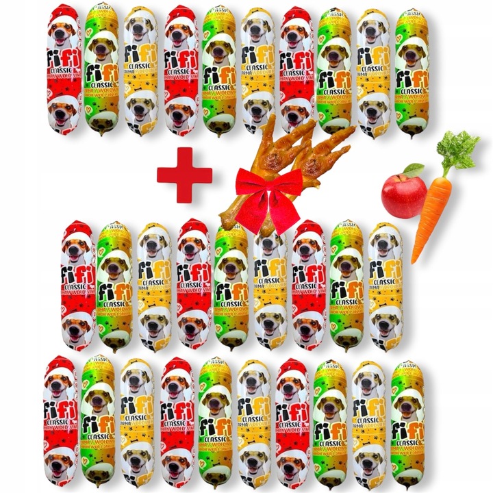 NOWY SMAK! 29x1KG Karma dla psa baton FIFI - 83% mięsa Z WARZYWAMI + GRATIS