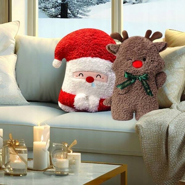 ECARLA poduszka welurowa Brązowa Renifer 40cm PDS16