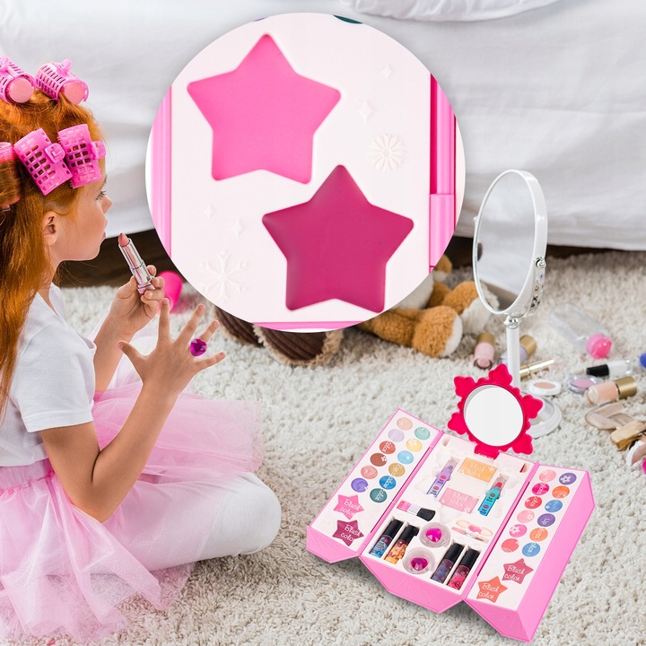 ZESTAW DO MALOWANIA MAKIJAŻU KUFEREK MAKE UP KOSMETYKI DLA DZIECI