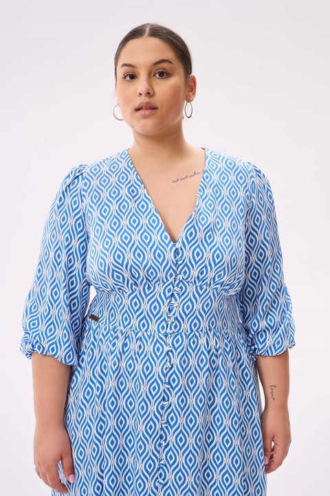 Blue shadow urocza sukienka TINA 42 niebieski wzór boho wiskoza