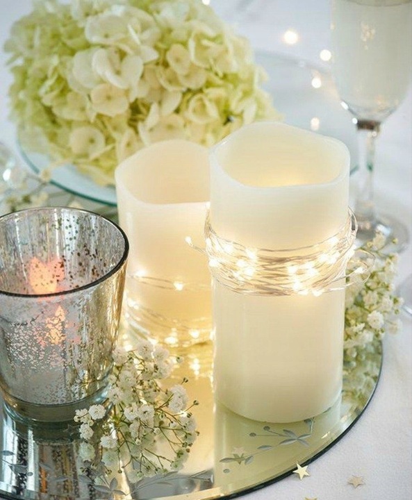 MIKRO LEDY DRUCIKI 20 LED białe ciepłe komplet 10szt z bateriami