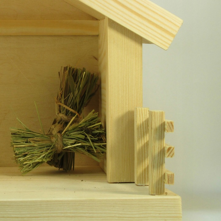 Szopka bożonarodzeniowa sosnowa +oświetlenie led