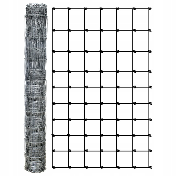 SIATKA LEŚNA 150/10/15 L - rolka 50m OCYNKOWANA do pola sady lasy budowa