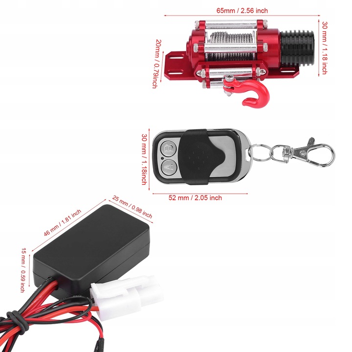 WCIĄGARKA METALOWA ELEKTRYCZNA RC4WD DO TRAXXAS/HSP/REDCAT/HPI 1/10RC+PILOT