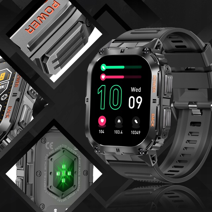 SMARTWATCH ZEGAREK MĘSKI MENU POLSKIE SPORT PULS ROZMOWY SMART WATCH AMOLED