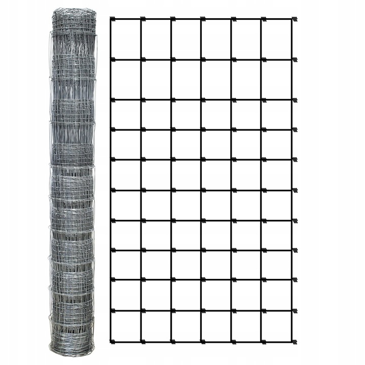 SIATKA LEŚNA 160/11/15 L - rolka 50m OCYNKOWANA do pola sady lasy budowa